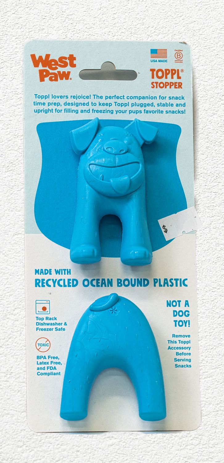 West Paw Dog Toy Toppl Stopper Blue