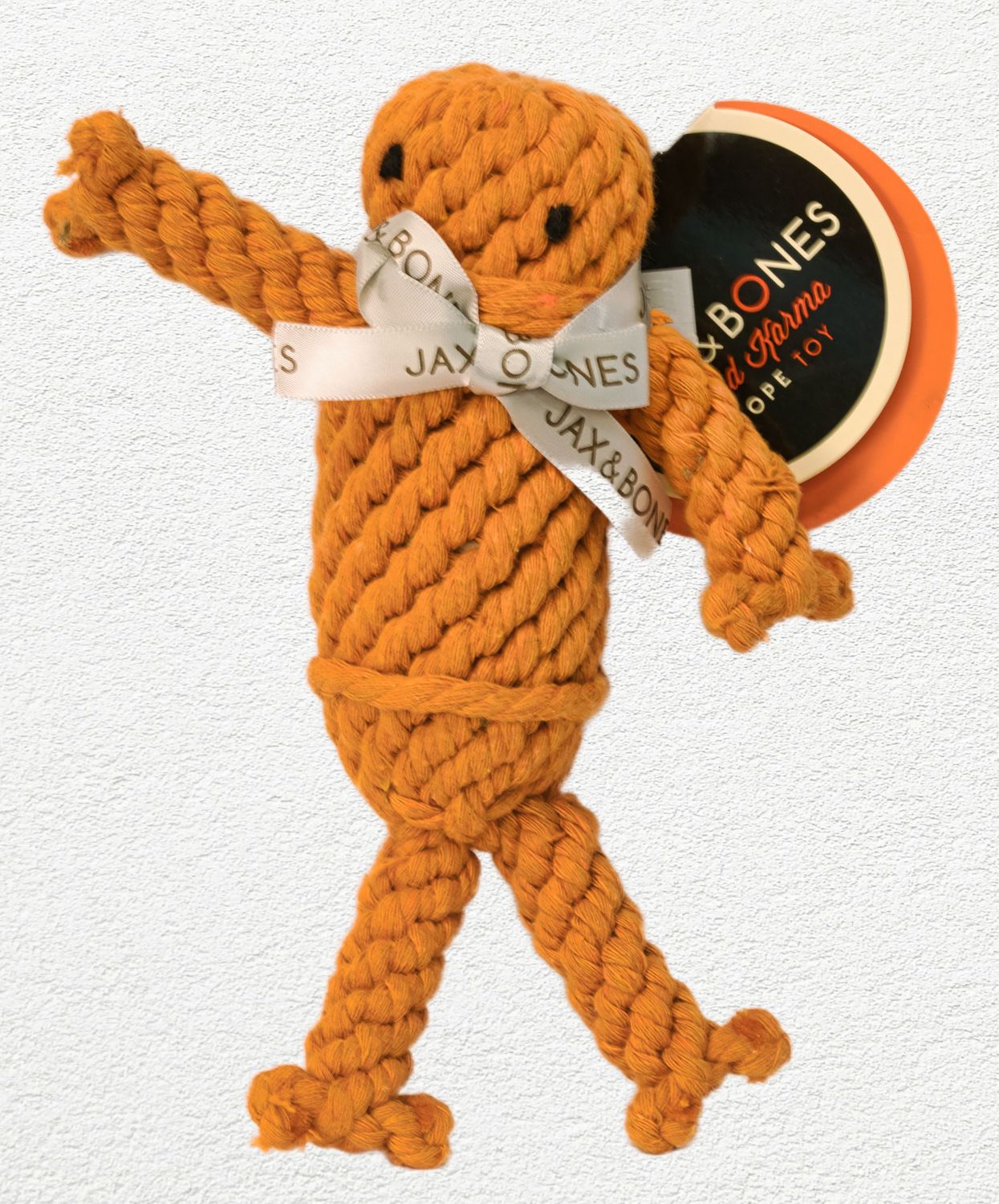 Jax & Bones Dog Toy Rope Orange Alien