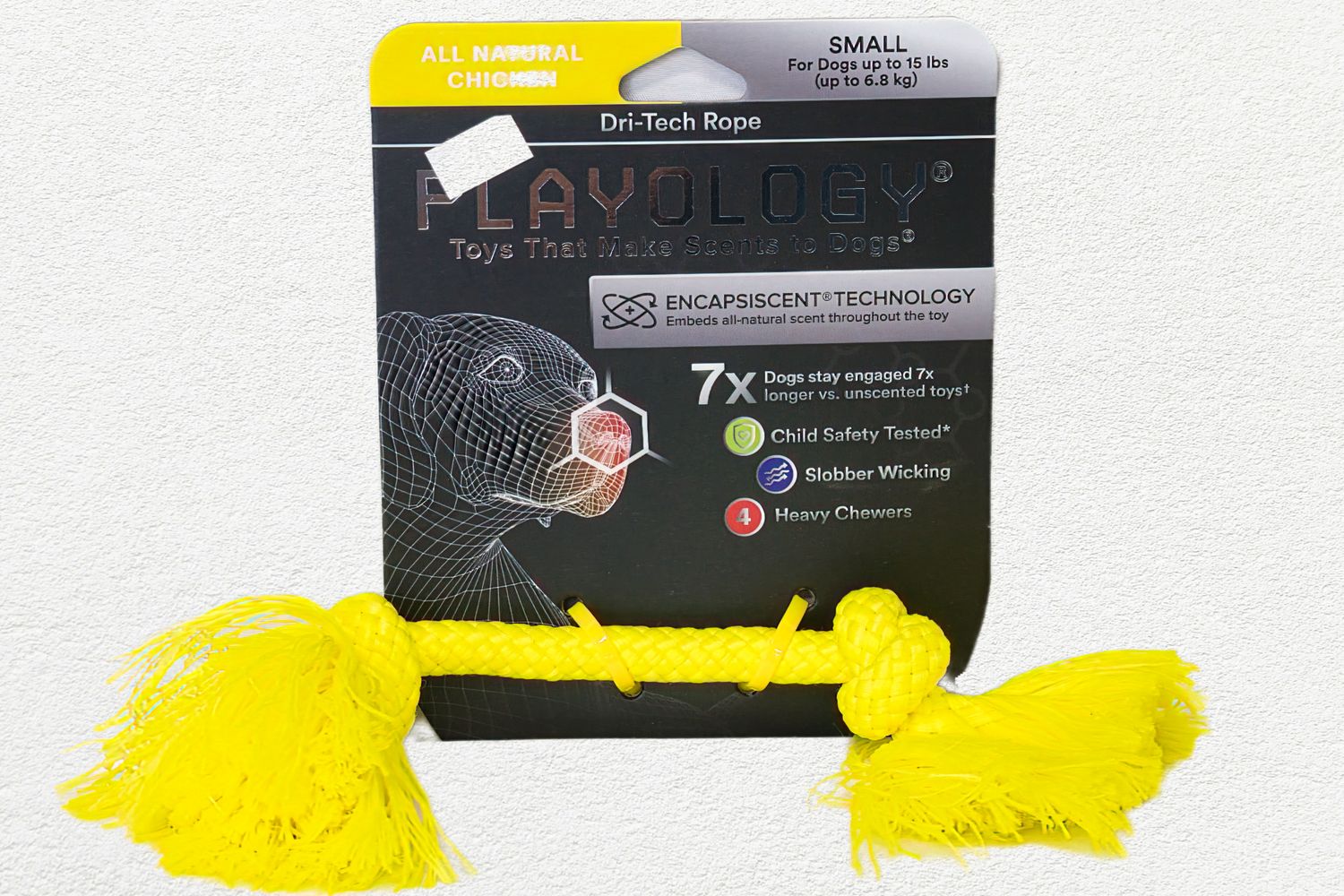 Playology All Natural Chicken Scented Dri-Tech Rope Small Playology All Natural Chicken Scented Dri-Tech Rope Small