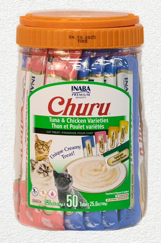 Inaba Cat Churu Purees Variety Tuna & Chicken 50 Count