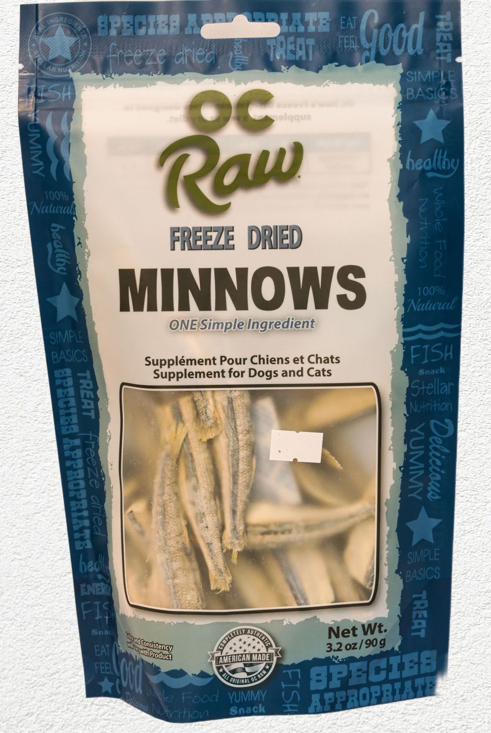 Oc Raw Freeze Dried Treats Minnows 3.2 Oz