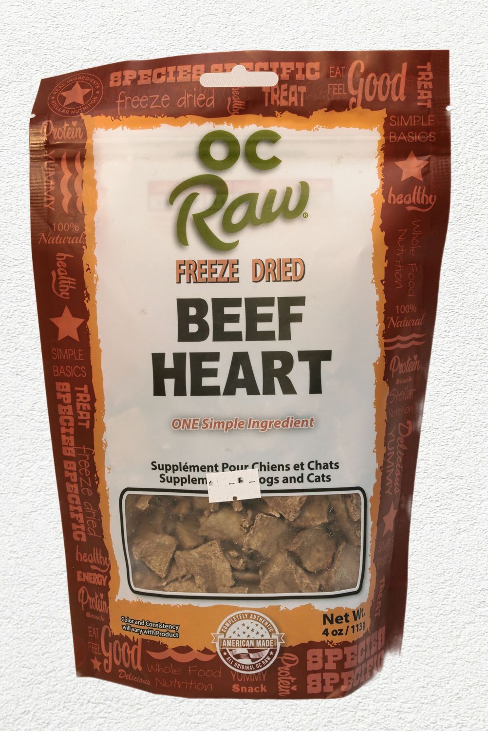 OC RAW FREEZE DRIED TREATS BEEF HEARTS 4 OZ