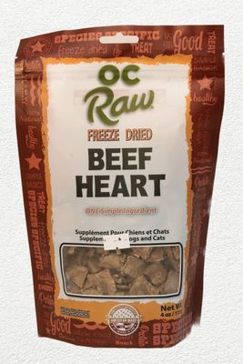 OC RAW FREEZE DRIED TREATS BEEF HEARTS 4 OZ