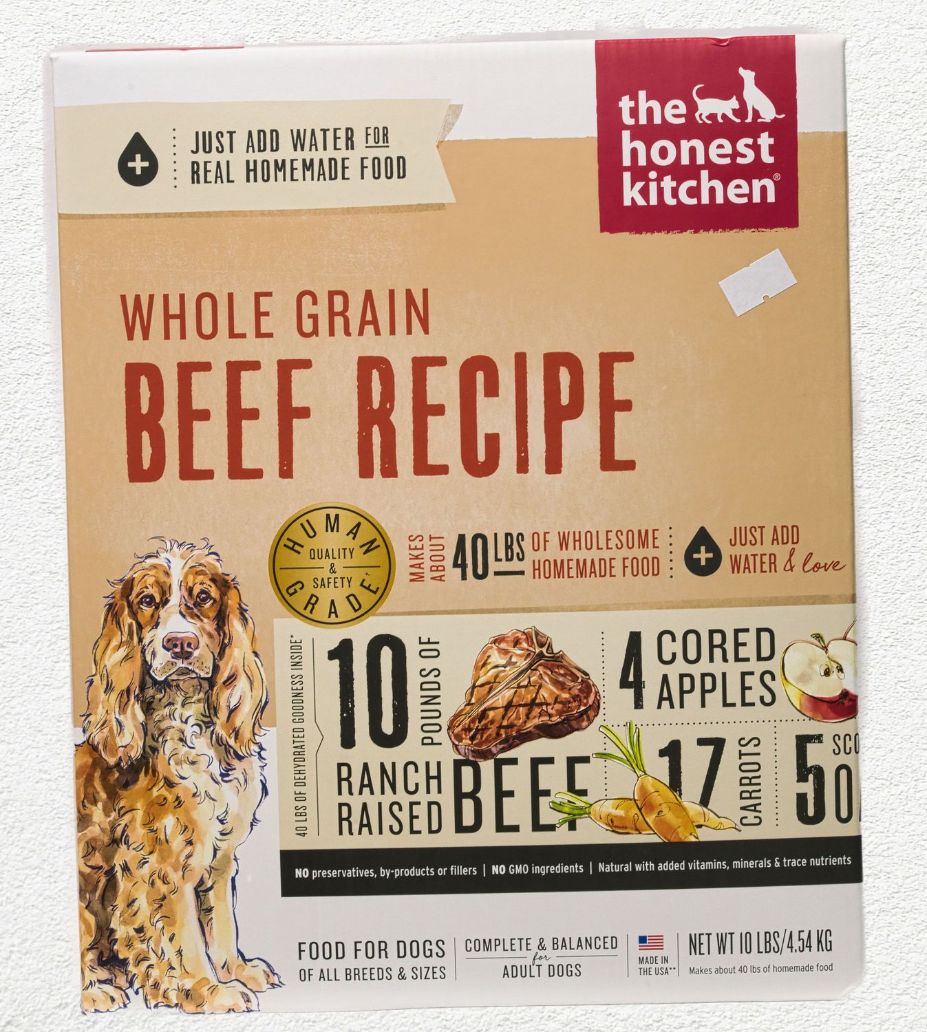 Honest Kitchen Dog Whole Grain Beef Verve 10 - Lb