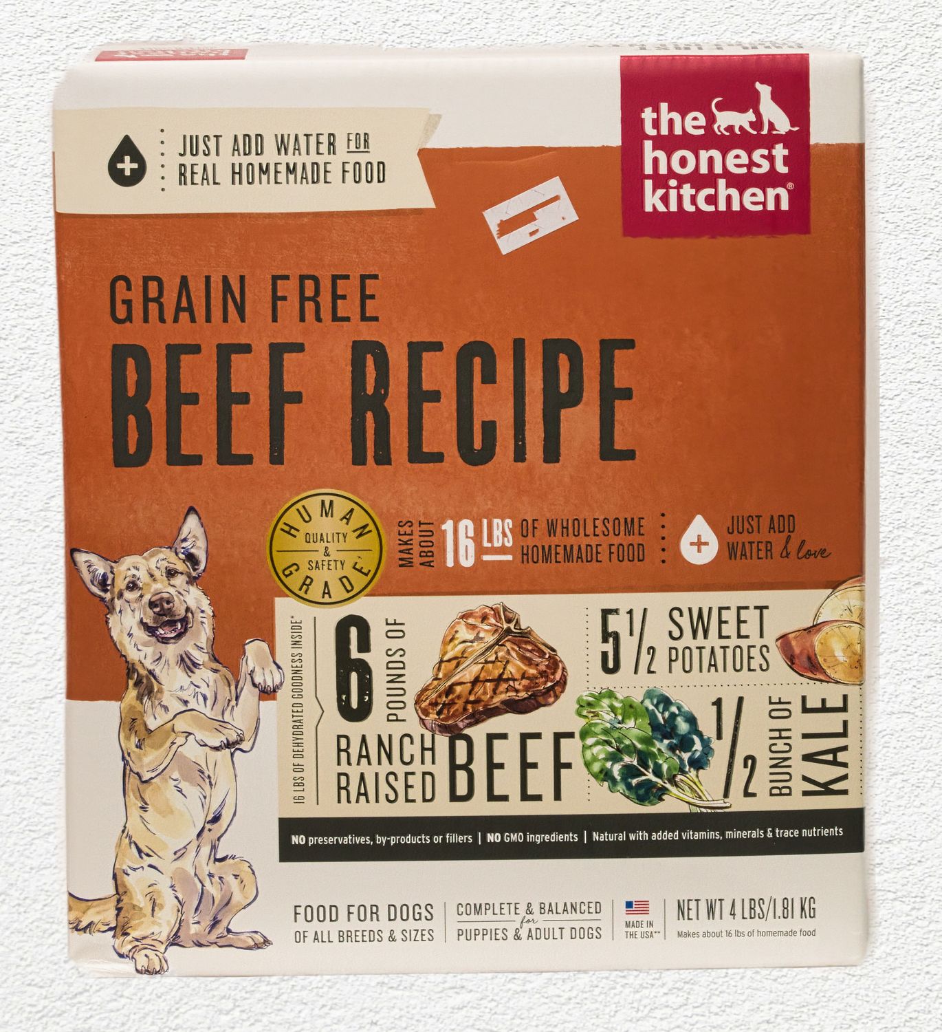 Honest Kitchen Dog Grain Free Beef Love 4 - Lb