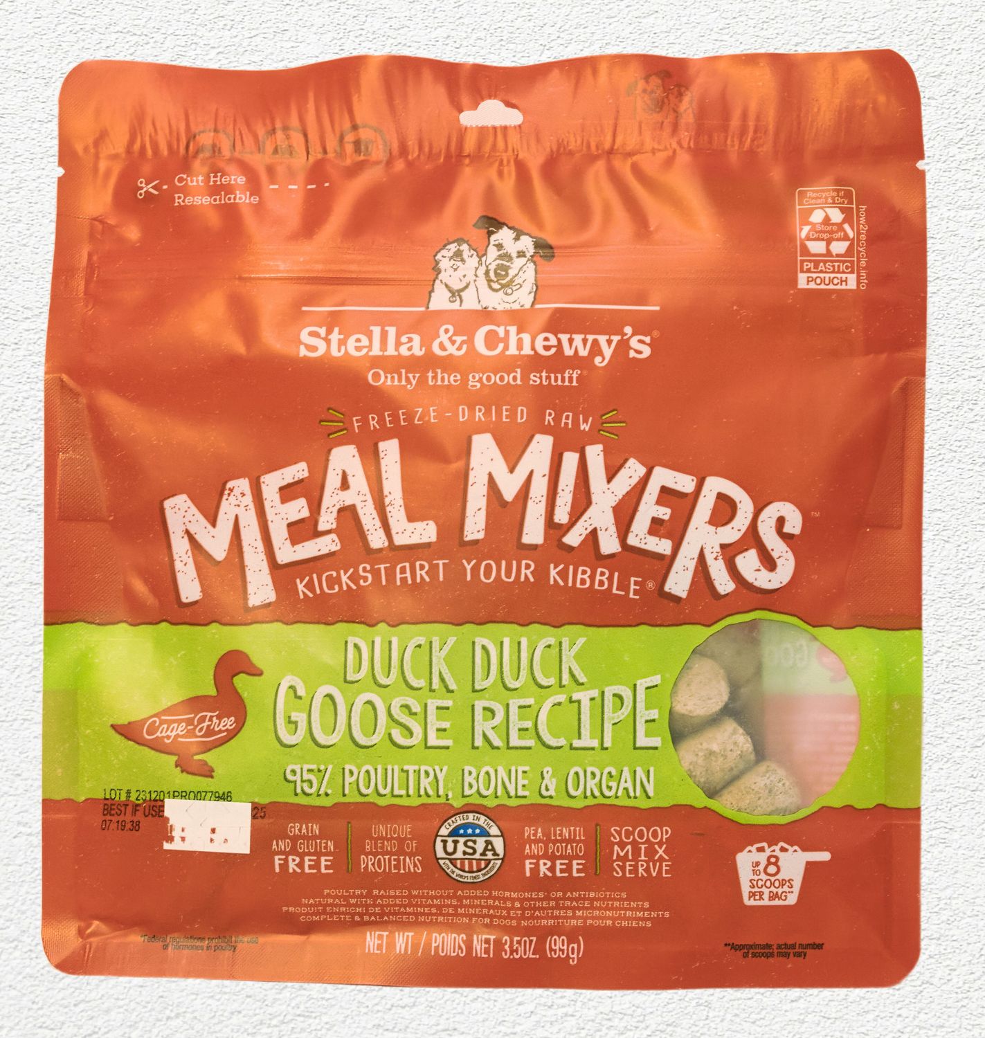 STELLA & CHEWY DOG FREEZE DRIED MEAL MIXERS DUCK 3.5oz