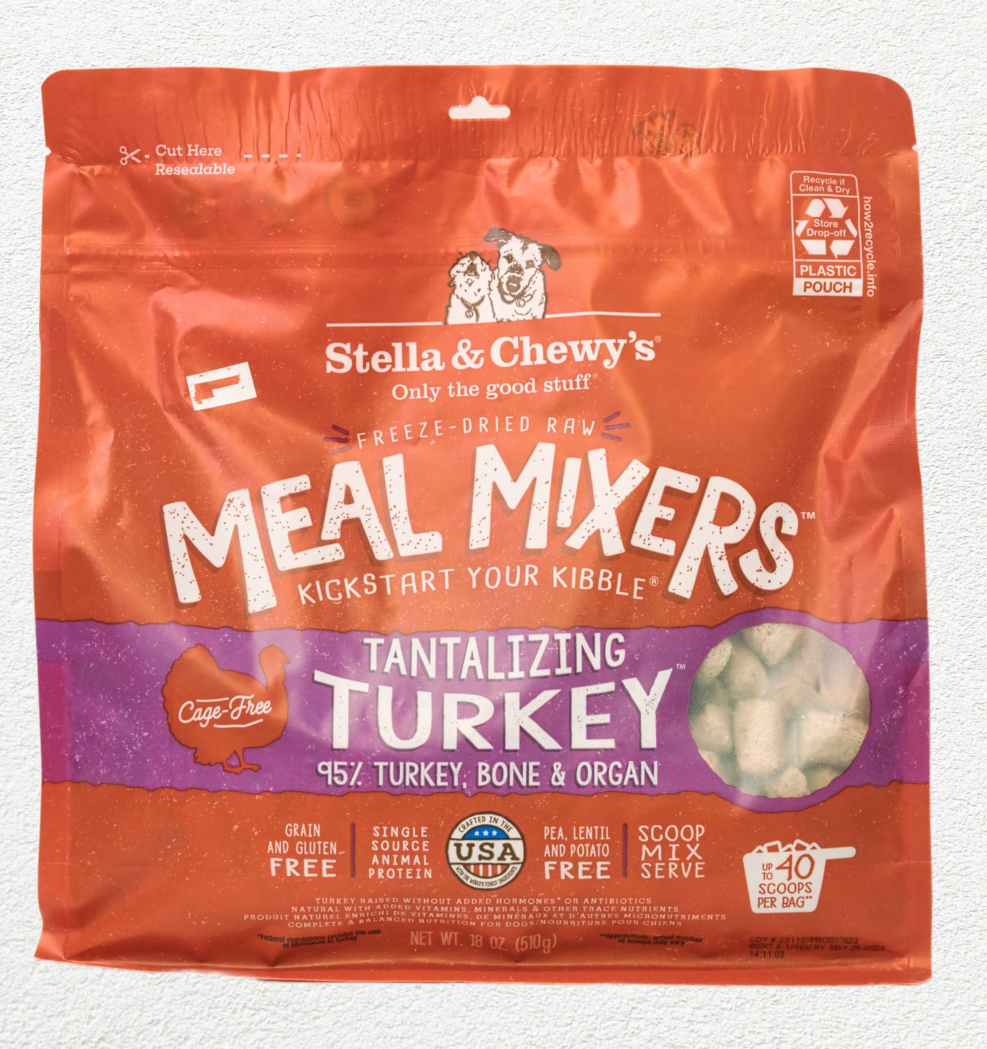 STELLA & CHEWY DOG FREEZE DRIED MEAL MIXERS TURKEY 18oz
