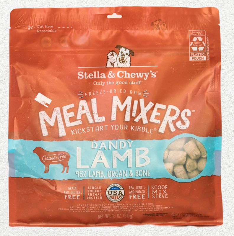 STELLA & CHEWY DOG FREEZE DRIED MEAL MIXERS LAMB 18oz