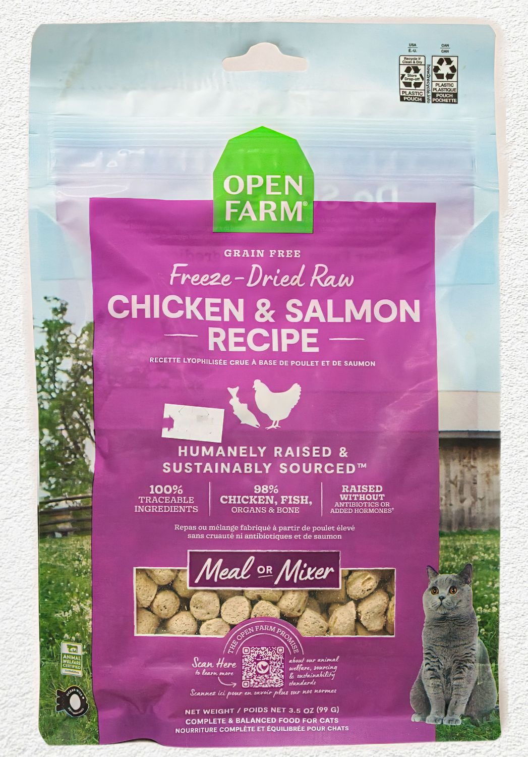 Open Farm Cat Freeze Dried Raw Chicken & Salmon Morsels 3.5oz