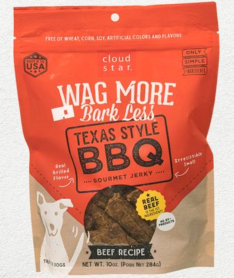 WAG MORE BARK LESS JERKY BBQ GRILLED BEEF 10OZ