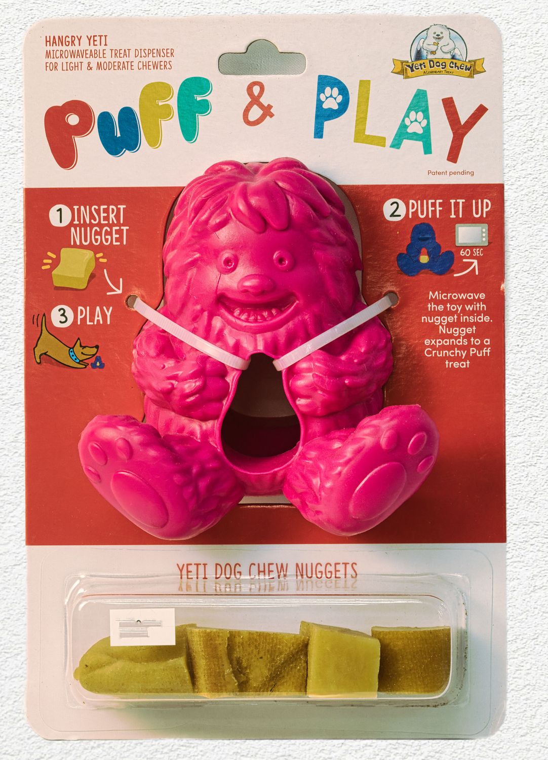 Yeti Dog Toy Hangry Yeti Puff & Play Pink