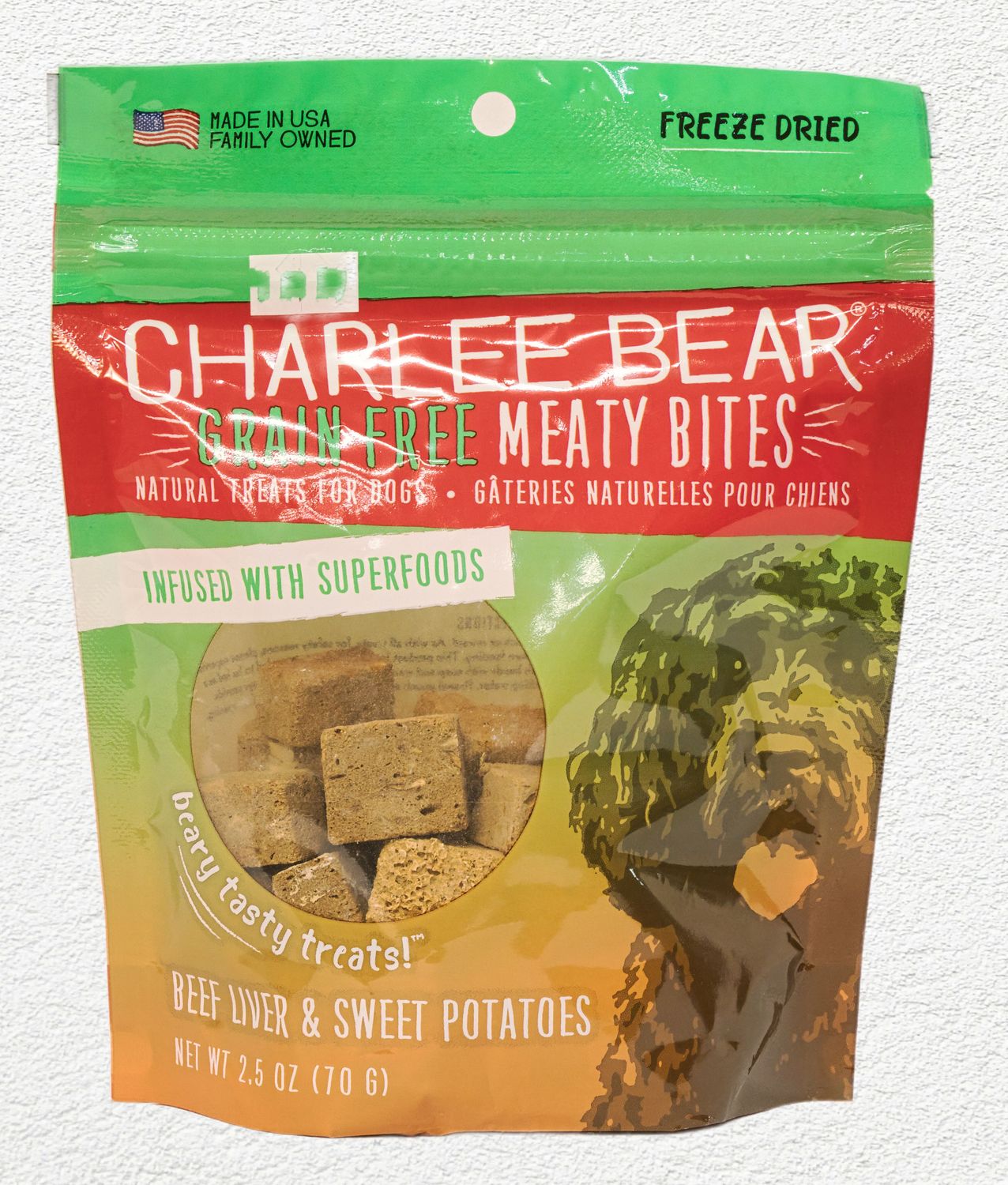 Charlee Bear Meaty Bites Beef Liver & Sweet Potato Dog Treats (2.5 oz)