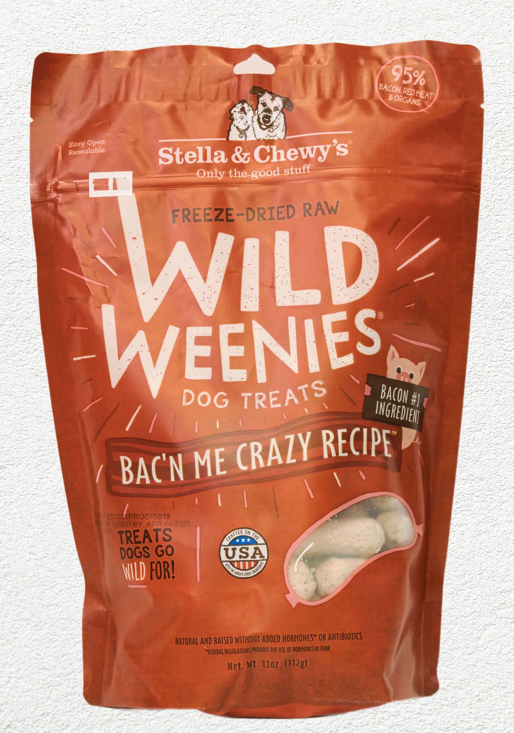 Stella & Chewy Dog Treat Wild Weenies Bac'N Me Crazy  11oz