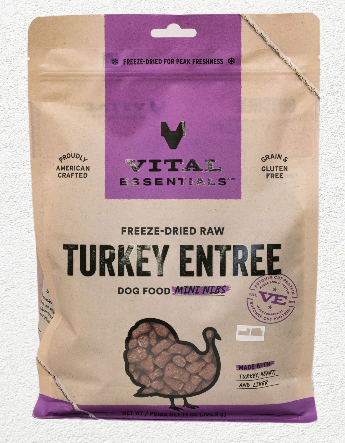 Vital Essentials  FD DOG TURKEY MINI NIBS 14 OZ