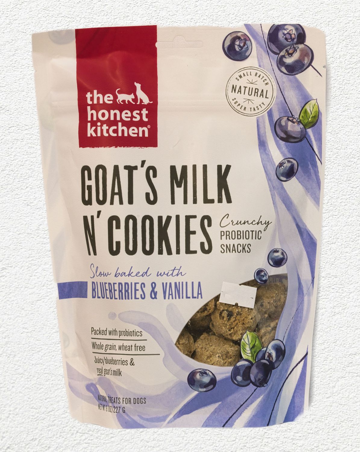 Honest Kitchen Dog Treat Goats Milk Cookies Blueberry Vanilla 8oz