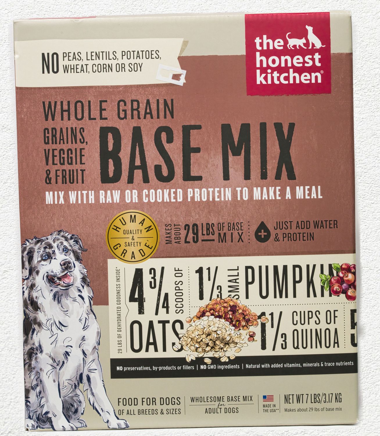 Honest Kitchen Dog Dehydrated Base Mix Whole Grain Fruit & Veg 7 - LB