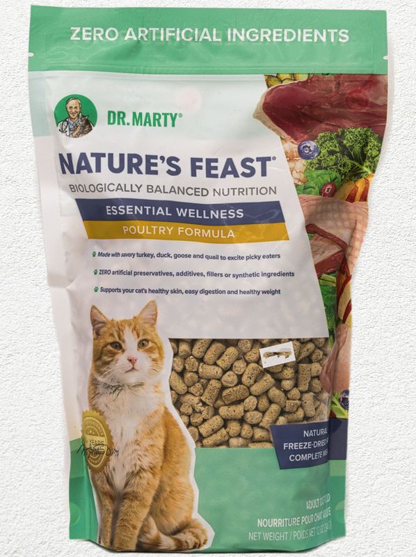 Dr. Marty Nature's Feast Essential Wellness Freeze Dried Poultry Cat  12 oz