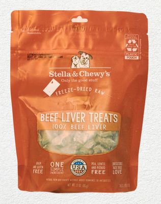 STELLA & CHEWY DOG TREAT FREEZE DRIED BEEF LIVER 3oz