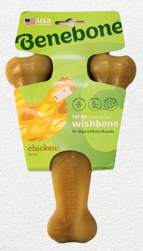 Benebone Wishbone Chicken Flavored Dog Chew Toy, Large