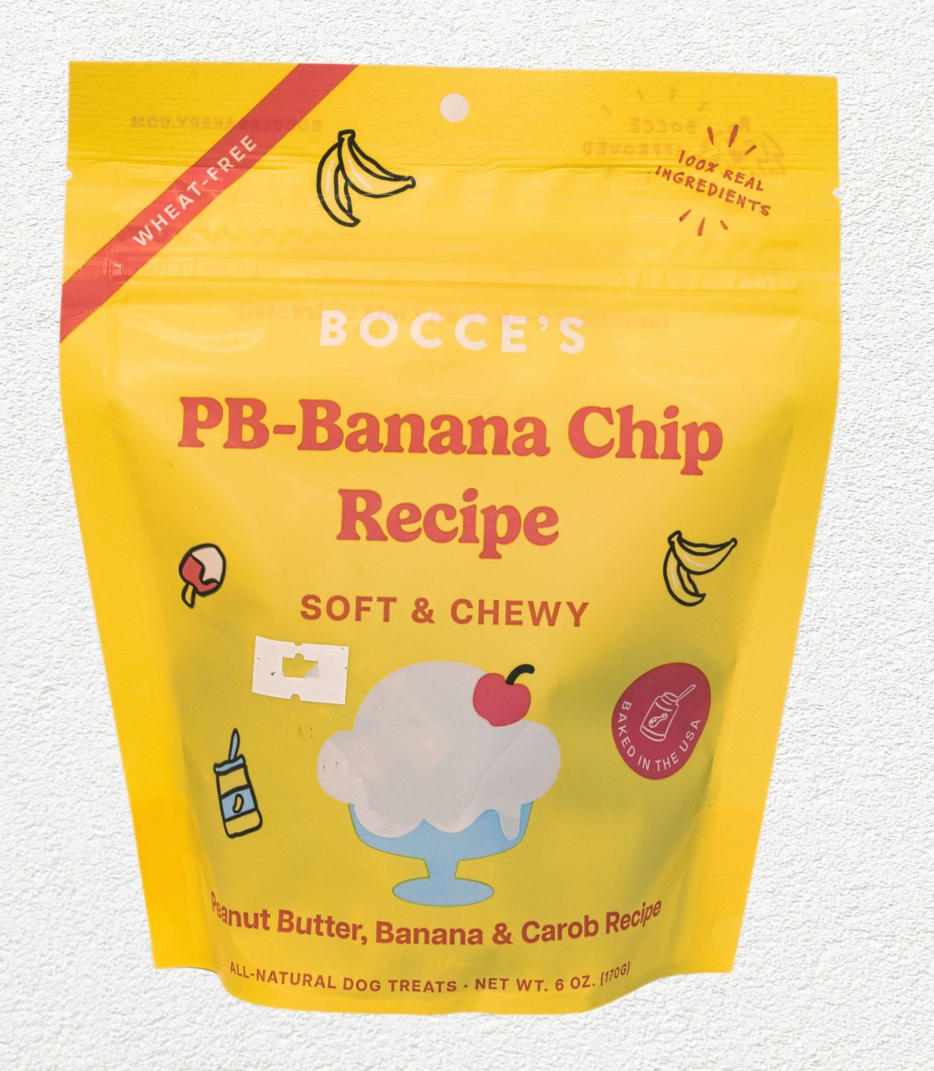 Bocce's Bakery PB-Banana Chip Soft and Chewy Dog Treats - 6 oz