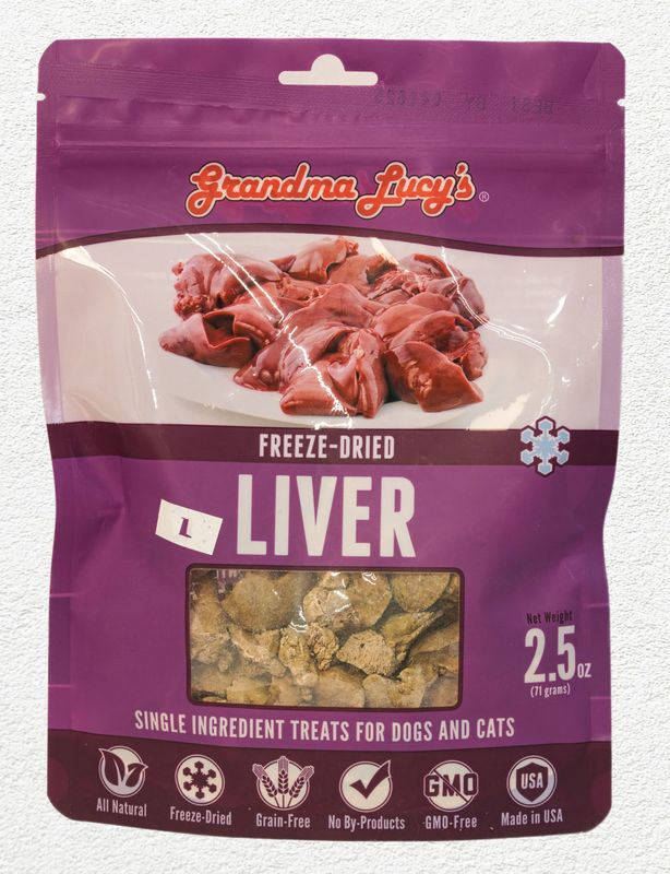 Grandma Lucy's Freeze-Dried Singles Liver Dog & Cat Treats - 3 oz