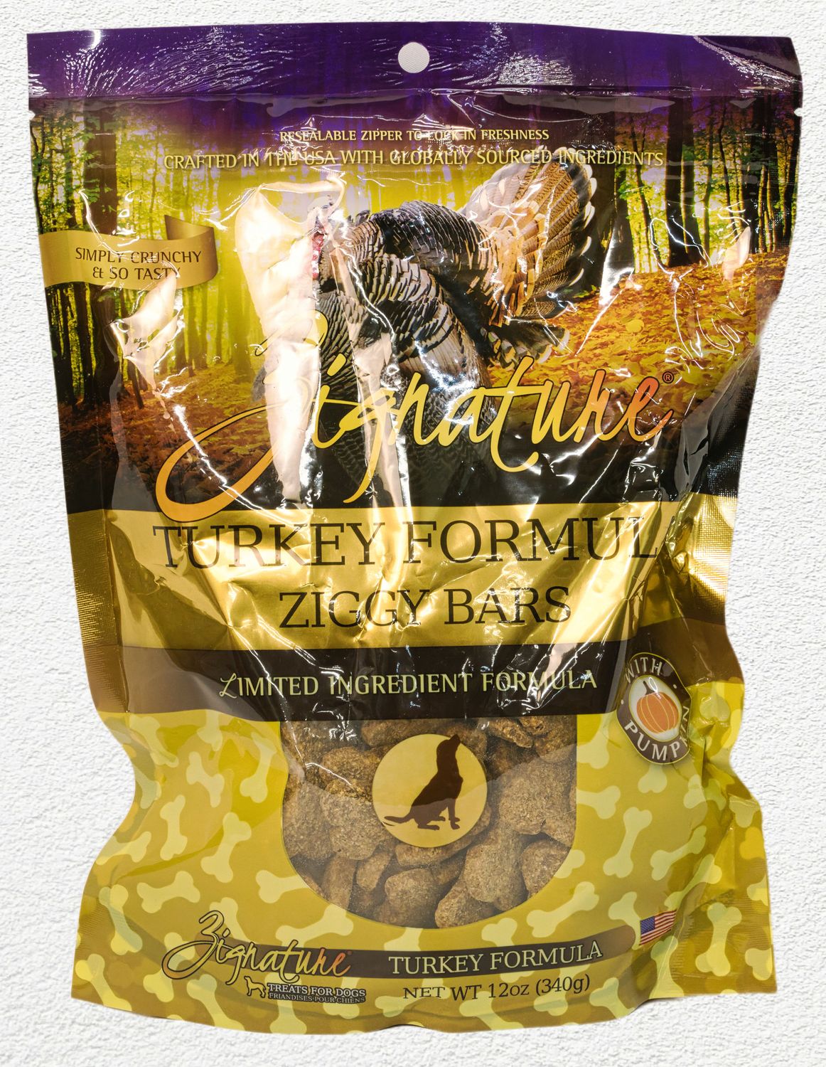 Zignature Ziggy Bars Turkey Formula Biscuit Treats for Dogs - 12 oz