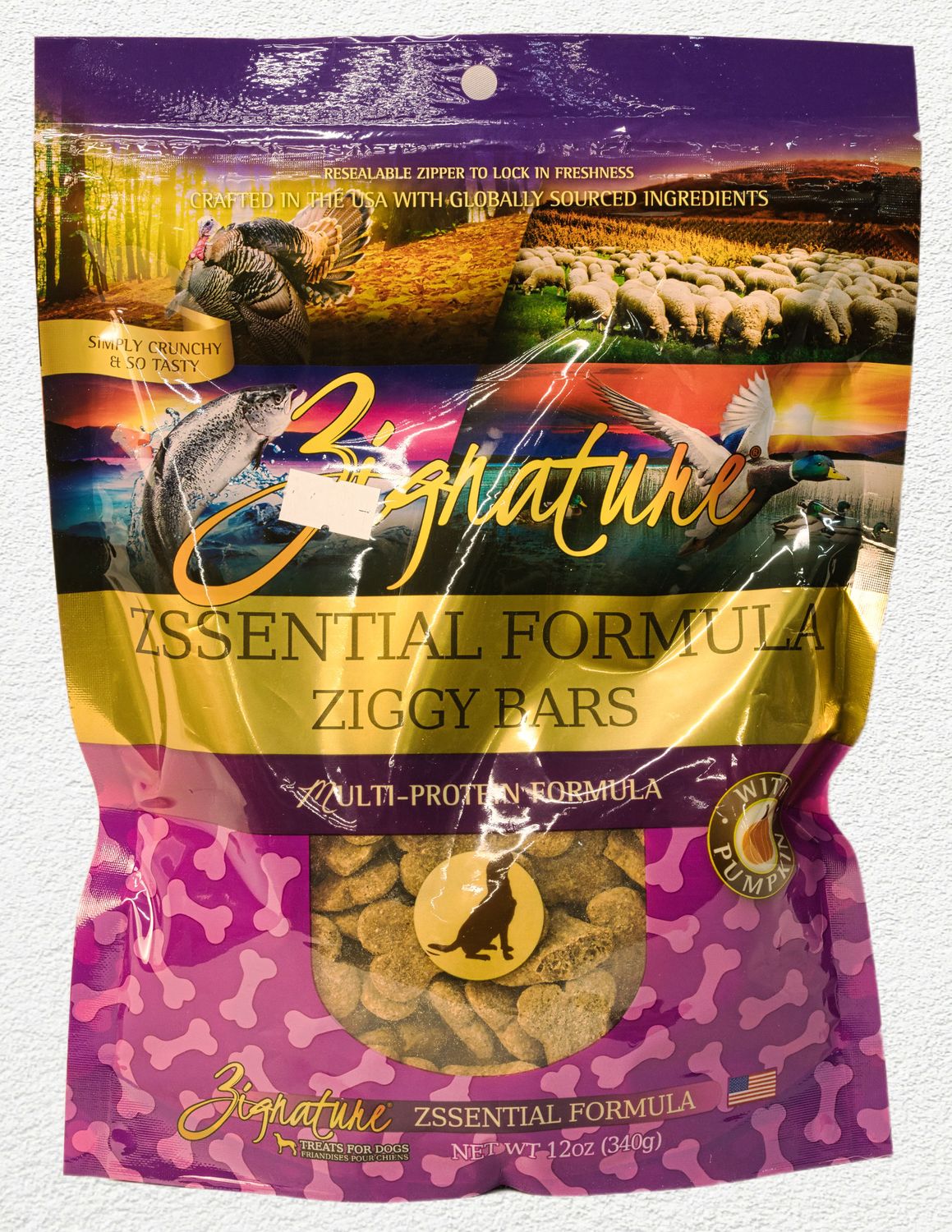 Zignature Ziggy Bars Zssential Formula Biscuit Treats for Dogs - 12 oz