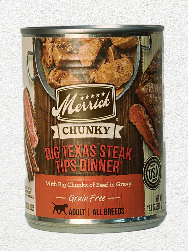 Merrick Chunky Grain-Free Big Texas Steak Tips Dinner (12.7 oz Cans)