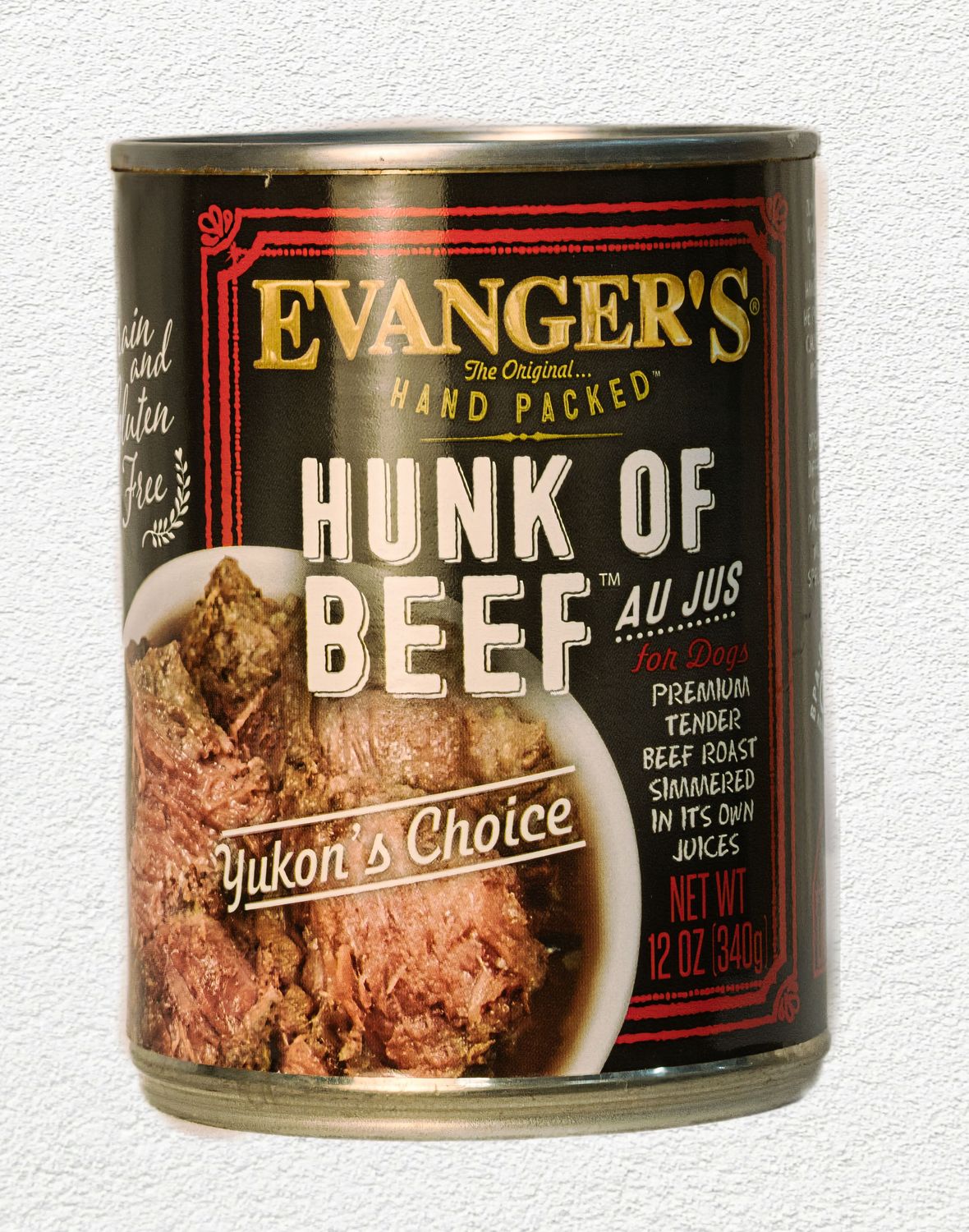 Evanger's Hand Packed Hunk of Beef Canned Dog Food, 12 oz