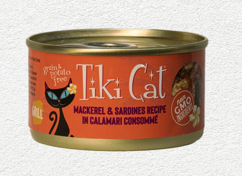 Tiki Cat Makaha Grill Mackerel & Sardines in Calamari Consommé - 2.8 oz