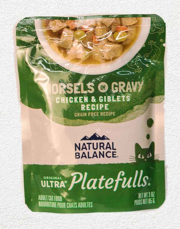 Natural Balance Platefulls Chicken & Giblets Formula in Gravy Cat Food 3oz Pouch