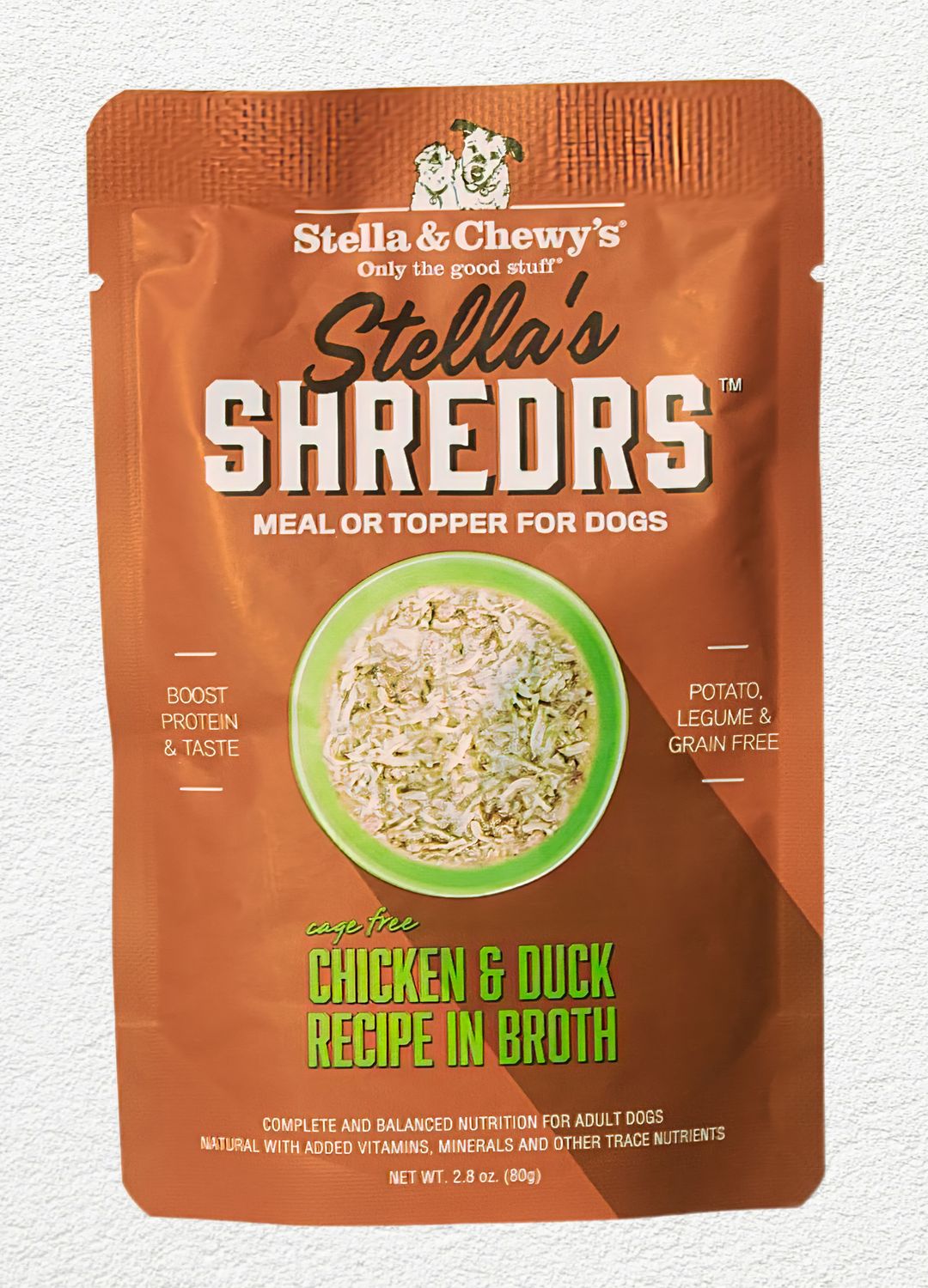 Stella & Chewy's Shredrs Cage-Free Chicken & Duck Recipe in Broth Wet Dog Food - 2.8 oz