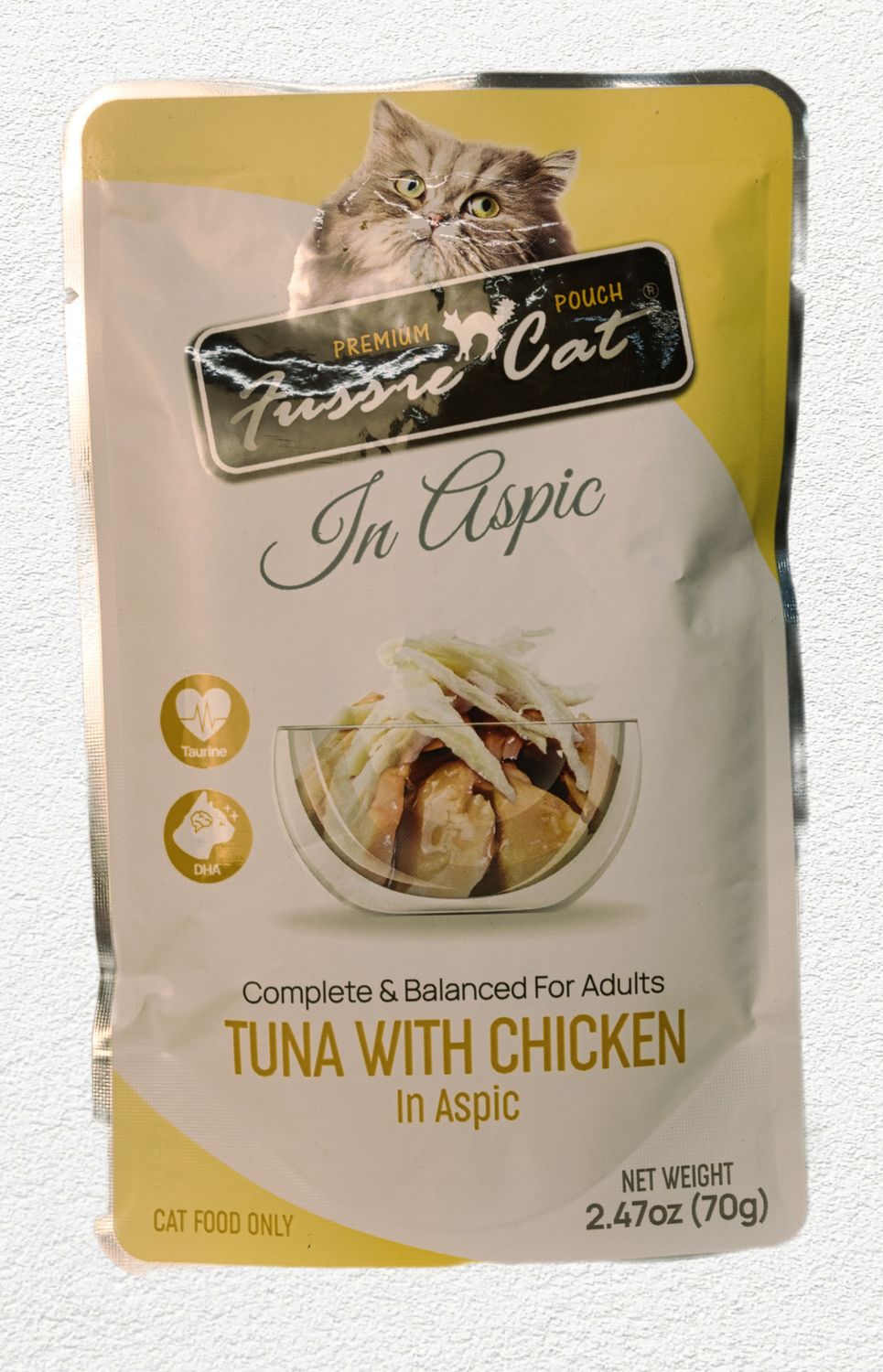 Fussie Cat Premium Tuna with Chicken in Aspic Pouch - 2.47oz
