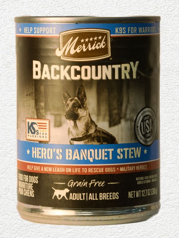 Merrick Backcountry Grain Free Hero's Banquet Stew Wet Dog Food, 12.7 oz