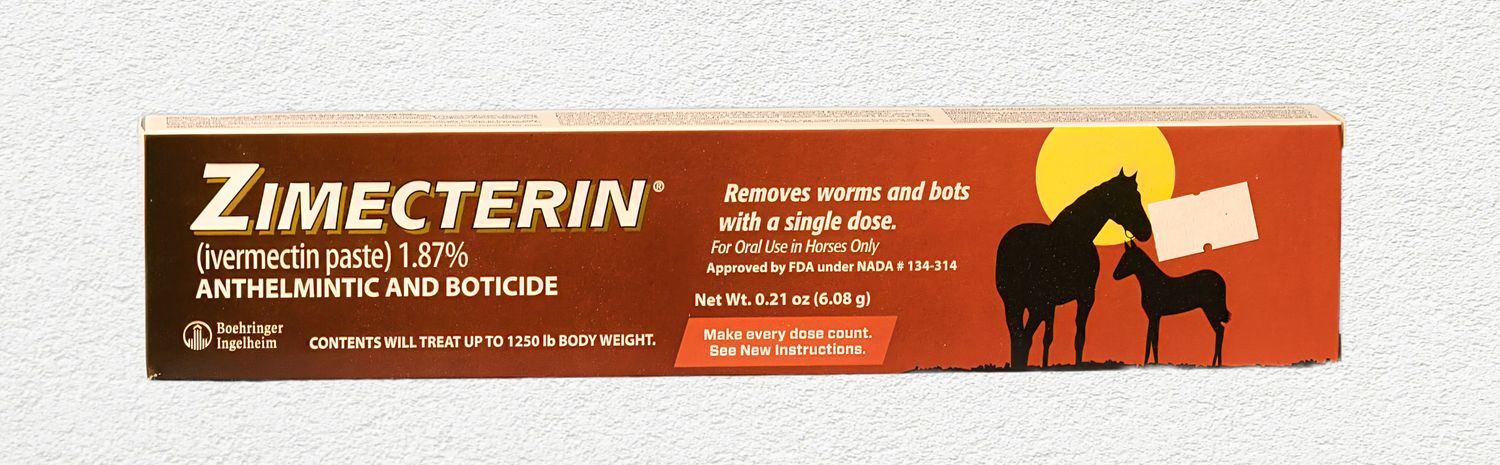 Zimecterin (Ivermectin) 1.87% Paste Dewormer for Horses, 6.08g