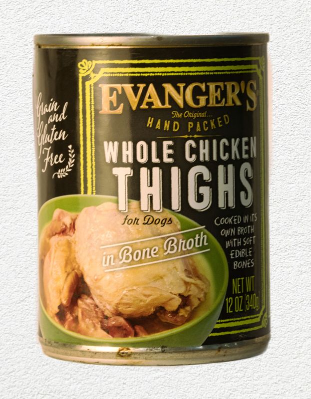 Evanger's Hand-Packed Whole Chicken Thighs Wet Dog Food, 12 oz