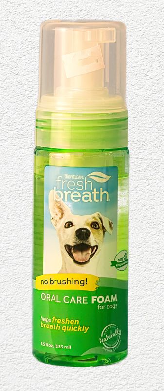 TropiClean Fresh Breath Oral Care Mint Foam for Pets, 4.5 fl. oz