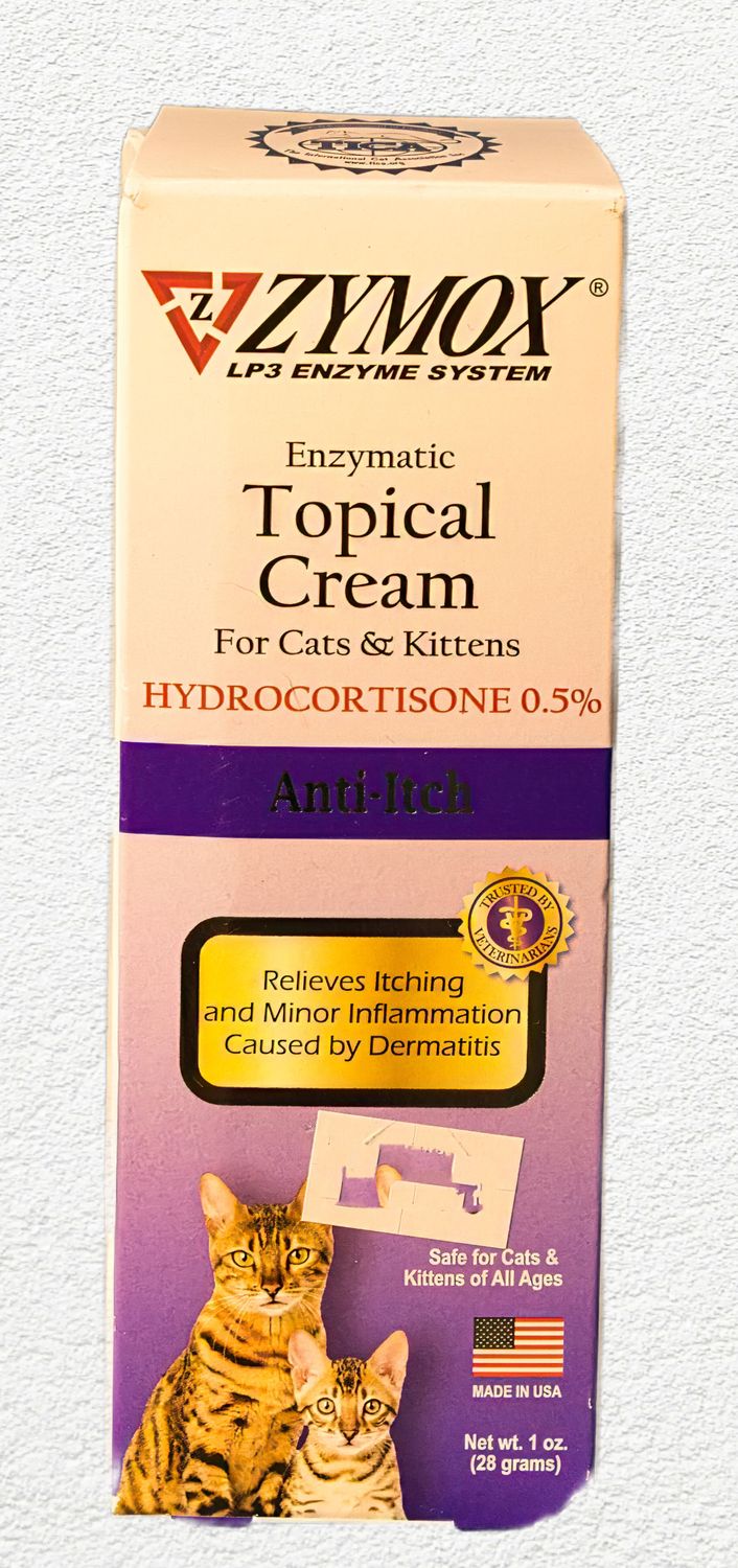 Zymox Enzymatic Anti-Itch Topical Cream for Cats & Kittens with 0.5% Hydrocortisone, 1 oz