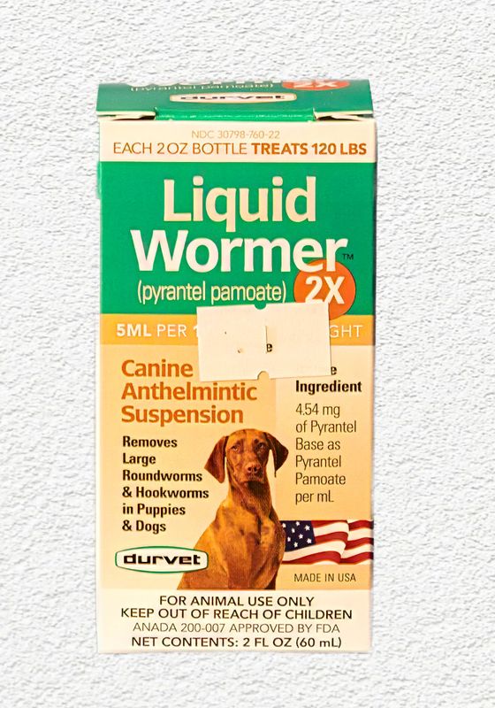 Durvet Liquid Wormer 2X for Puppies and Adult Dogs - 2 oz