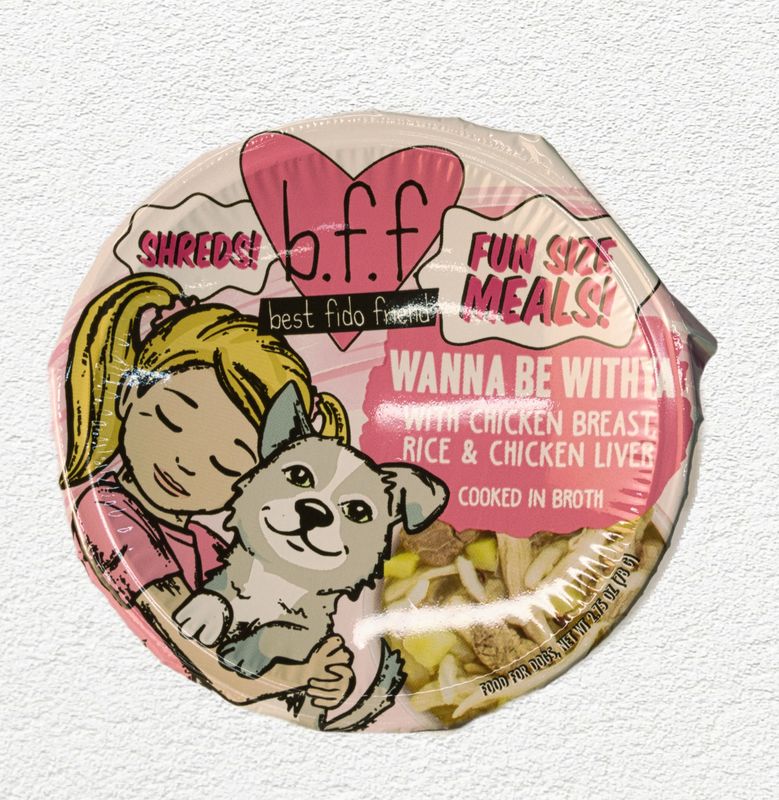 Weruva B.F.F. Fun Size Meals! Wanna Be Withya with Chicken & Duck in Gravy Wet Dog Food, 2.75 oz