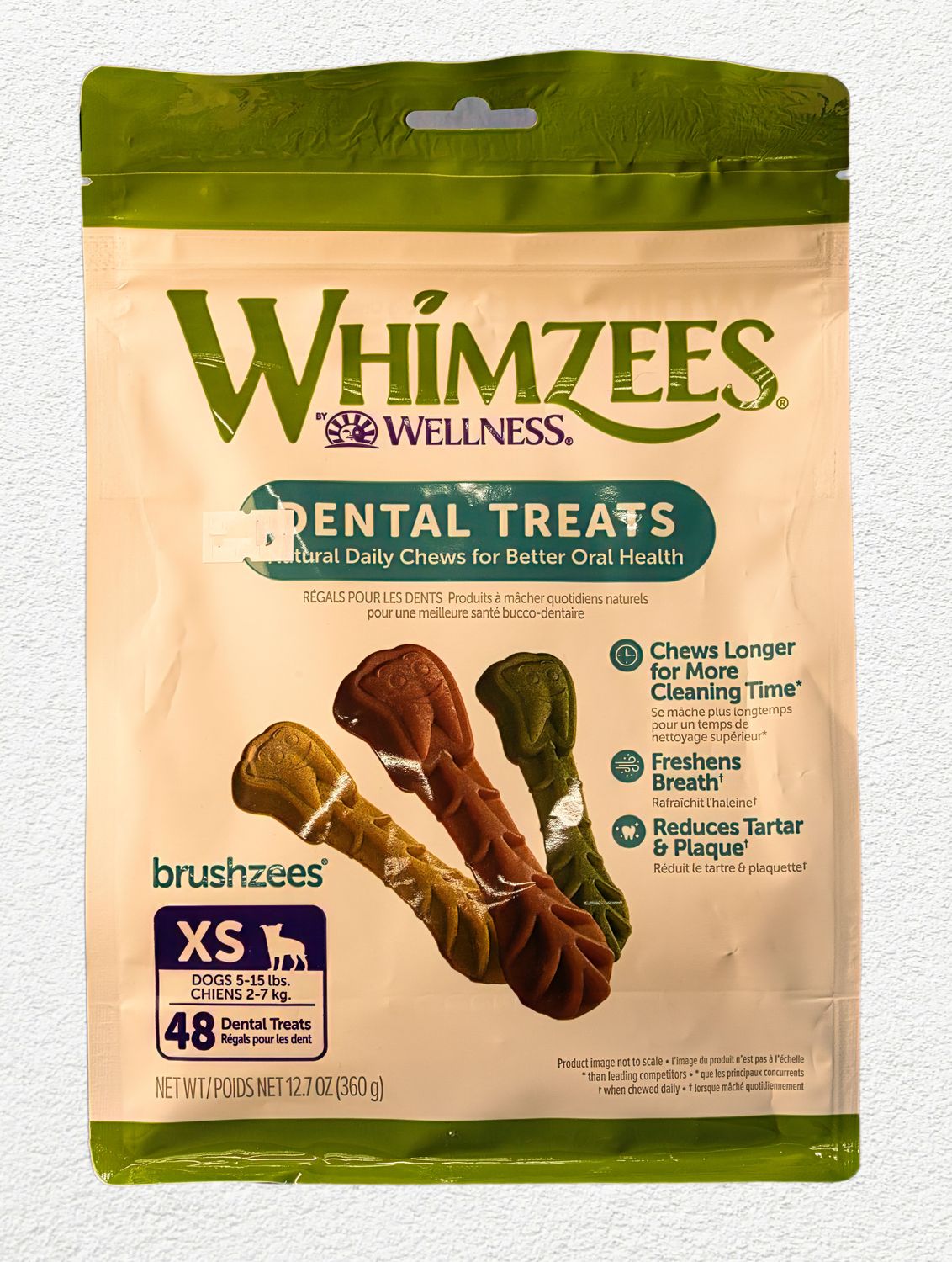 Whimzees Brushzees Dental Treat for Dogs, Extra Small Bag - 48 Ct Whimzees Brushzees Dental Treat for Dogs, Extra Small Bag - 48 Ct