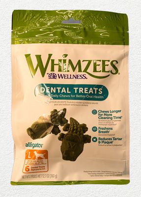 Whimzees Alligator Dental Dog Treats, Large - 6 Ct