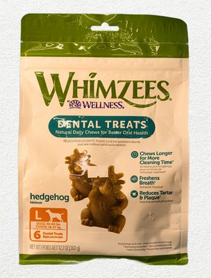 Whimzees Hedgehog Dental Dog Treats, Large - 6 Ct