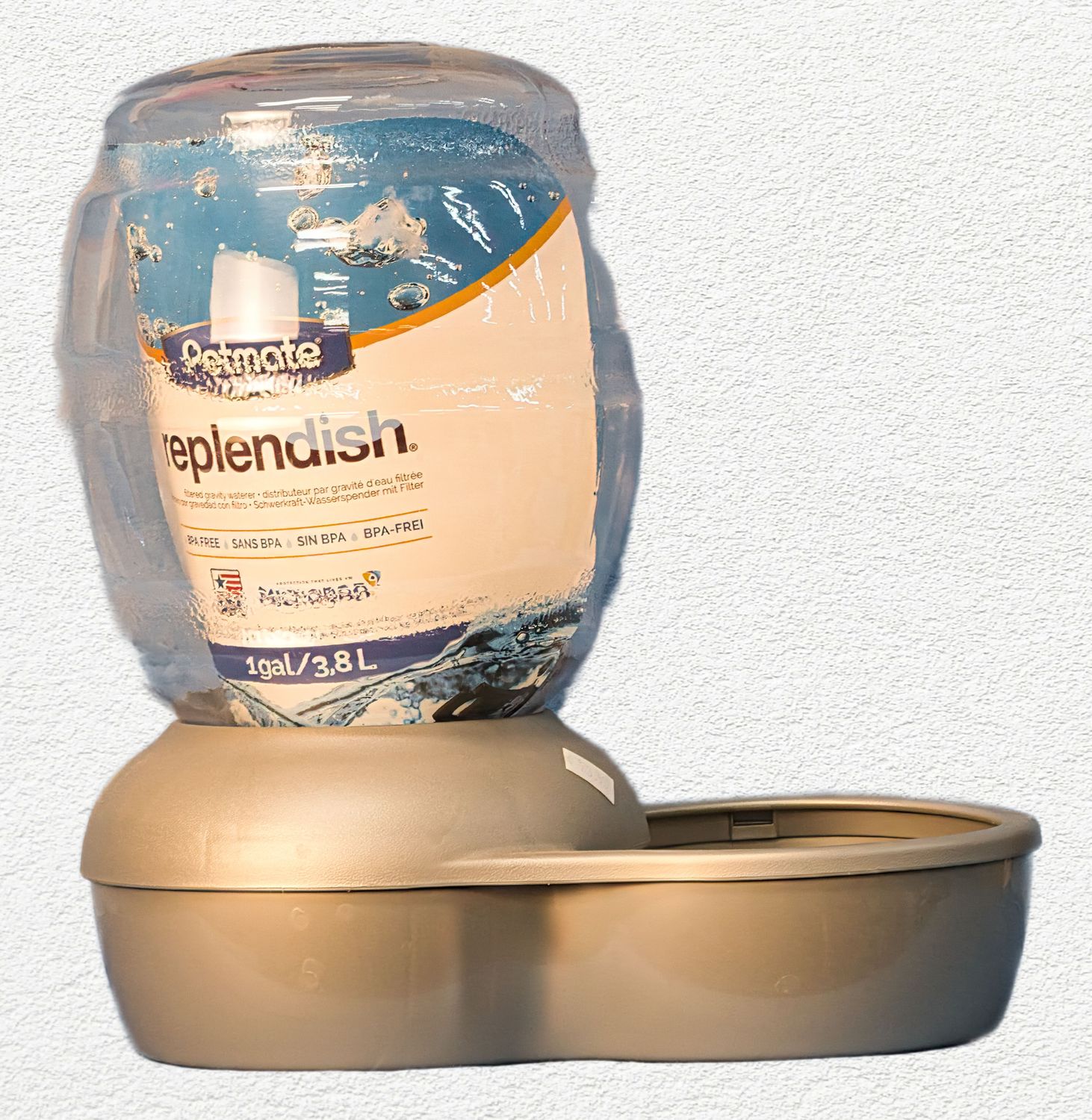 Petmate Replendish Gravity Waterer with Microban - Brushed Nickel, 1 Gallon