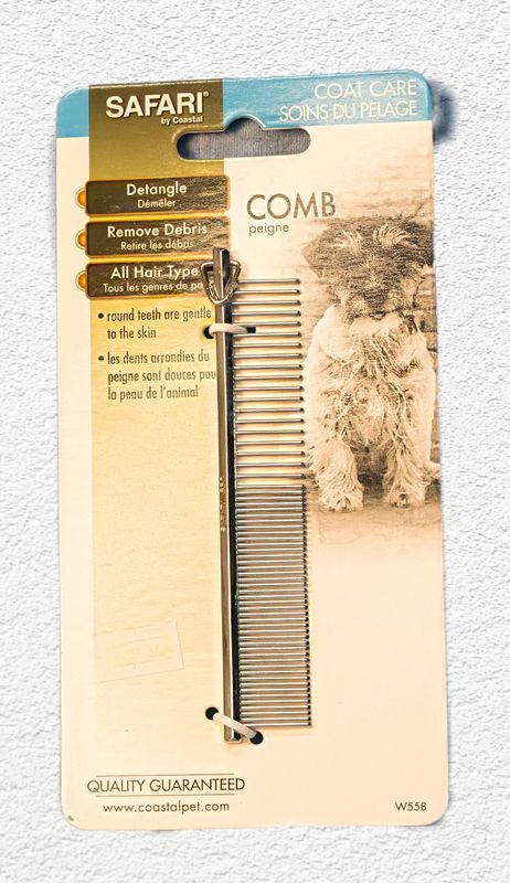 Safari Dog Grooming Comb, Medium/Fine, 4.5-inch