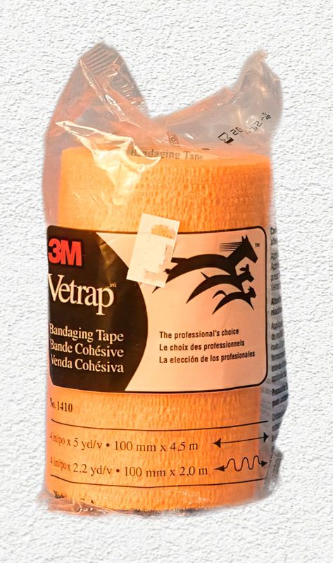 3M Vetrap Bandaging Tape, 4 inches x 5 yards, Bright Orange