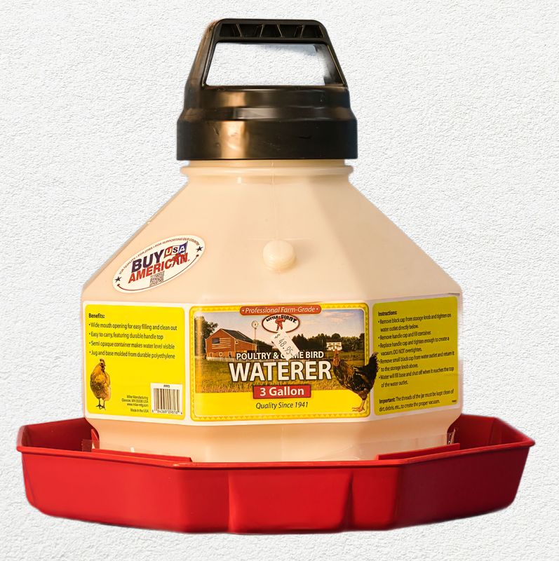 Little Giant Plastic Poultry Waterer – 3 Gallon