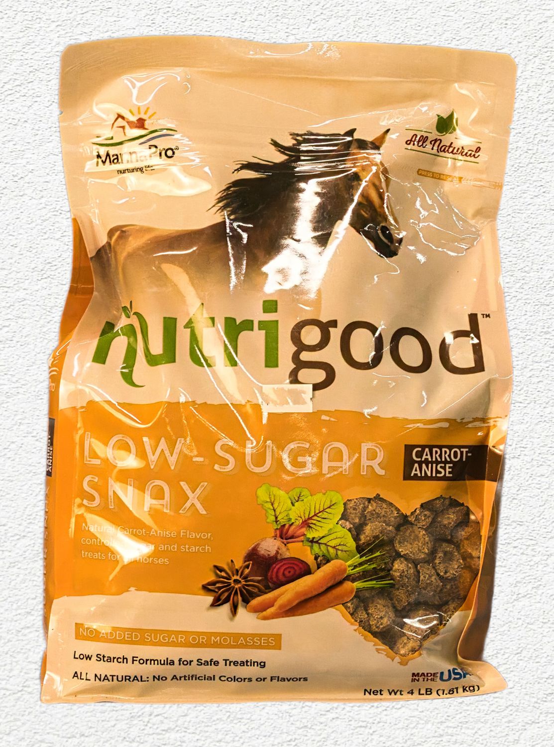 Manna Pro NutriGood Low-Sugar Snax, Carrot/Anise Flavor, 4 lb