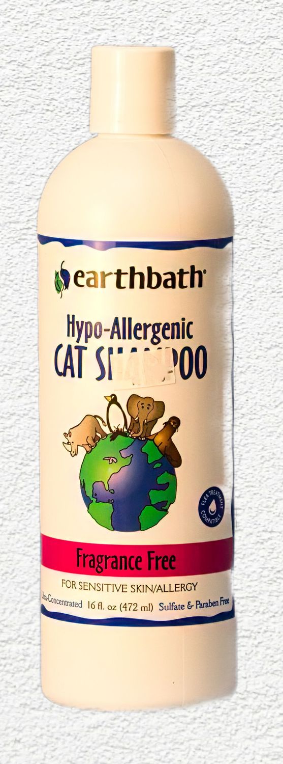 Earthbath Hypo-Allergenic Fragrance-Free Cat Shampoo, 16 oz