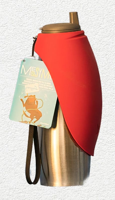 Messy Mutts Dog Travel Water Bottle and Bowl, 24 oz